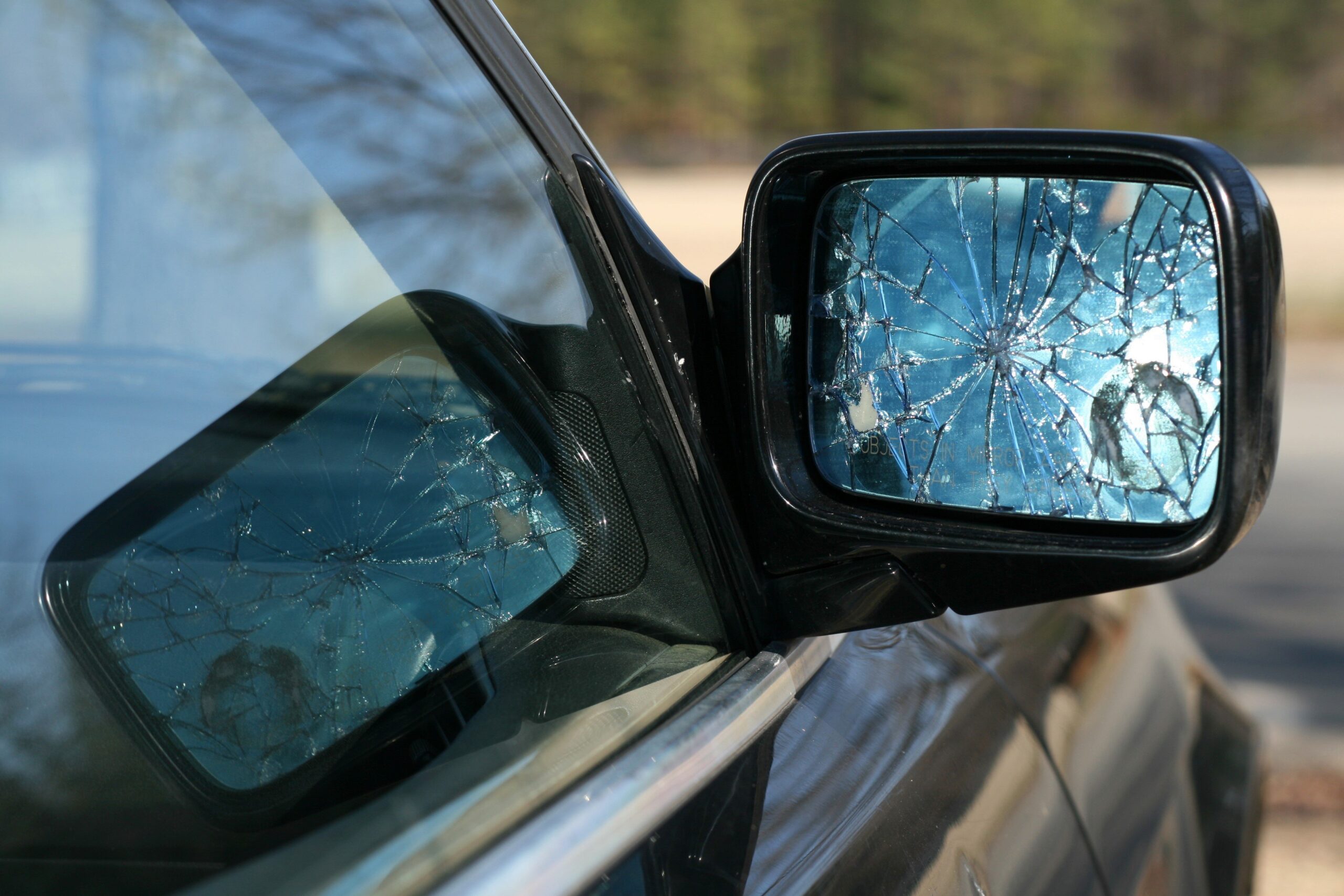 Car with Broken Mirror