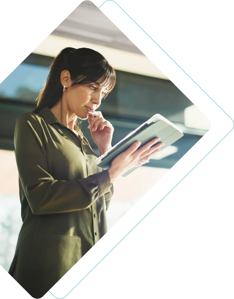 Woman looking at iPad